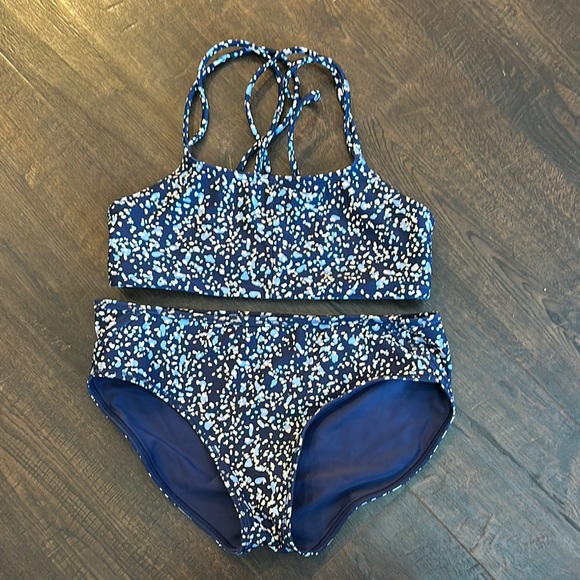 Athleta Kids Swim Bikini - Blue and White - Picture 1 of 2